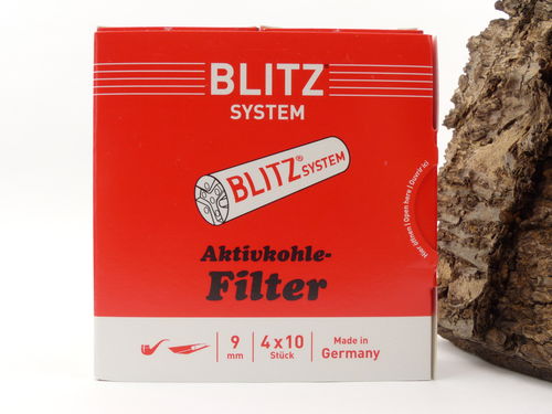 Blitz Pfeifen-Filter mit Aktivkohle 9mm 40 Stück