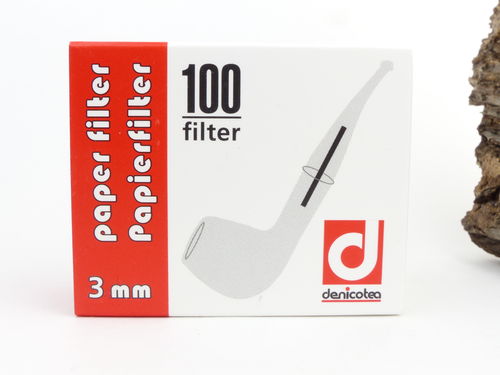 denicotea Papier Pfeifen-Filter 3mm 100 Stück