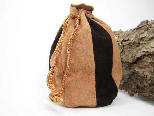Tobacco pouch leather beige-brown-black