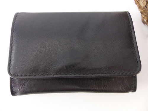 stand up tobacco pouch black leather & Caoutchouc