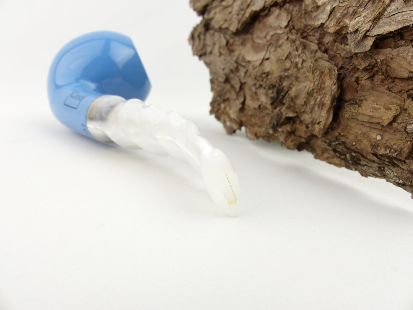 9 mm Weiß Mundstück Acryl blau marmoriert Croci Fratelli Pfeife Candy