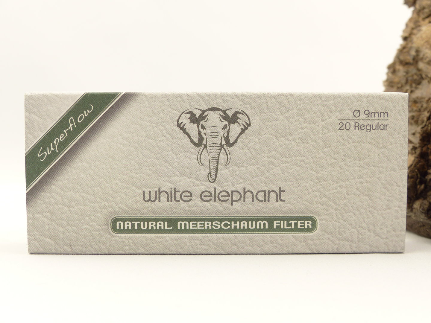 Pfeifenfilter Natural Meerschaum WHITE ELEPHANT 9mm Filter für Pfeifen 150er Box 