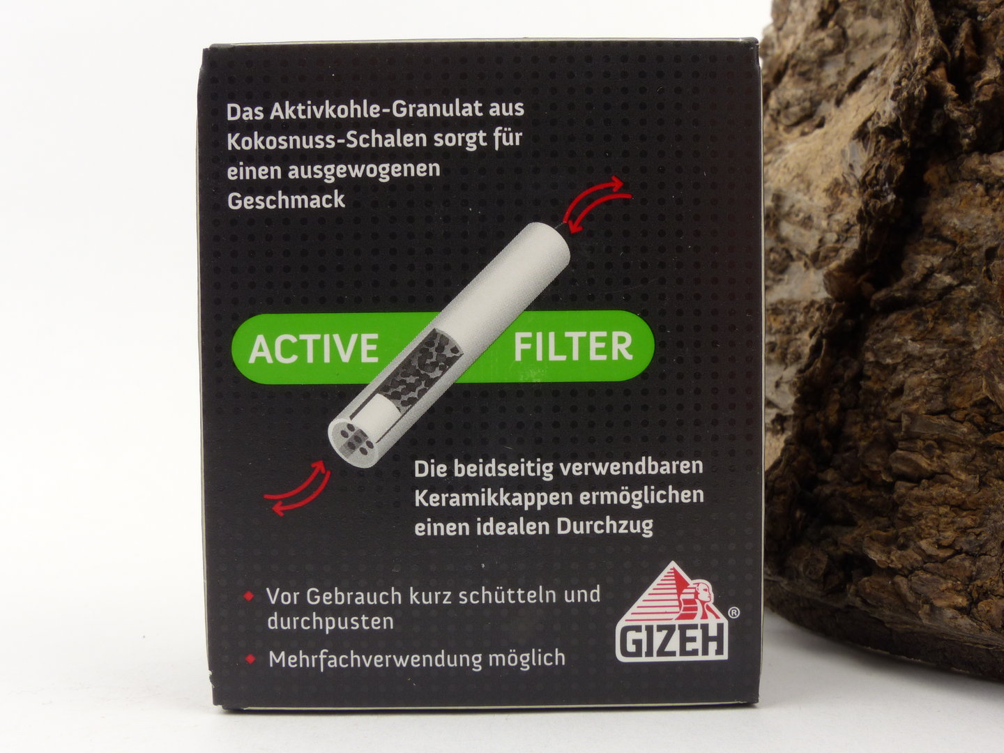 GIZEH - ACTIVE FILTER / 6MM - 34 Aktivkohlefilter - smoKING MADhouse, 6,45 €