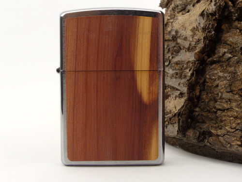 Zippo Benzinfeuerzeug "Woodchuck Herringbone" mit echtem Holz