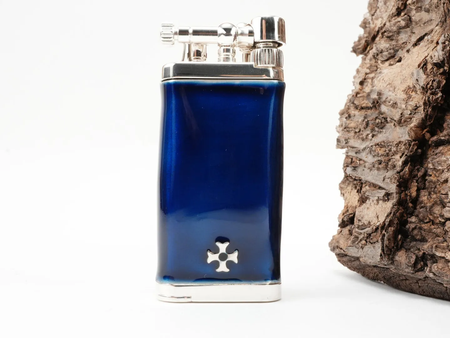 Sillem's Pfeifenfeuerzeug Sterling Silber Blau