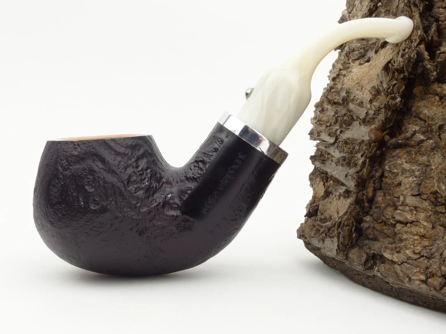 White Elephant Pfeife Ebony & Ivory sand 1 – Produktbild 2
