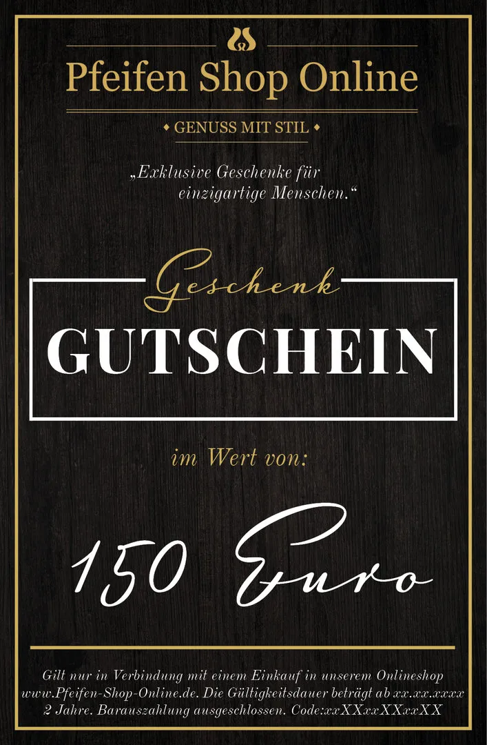 150 Euro Geschenkgutschein von Pfeifen Shop Online