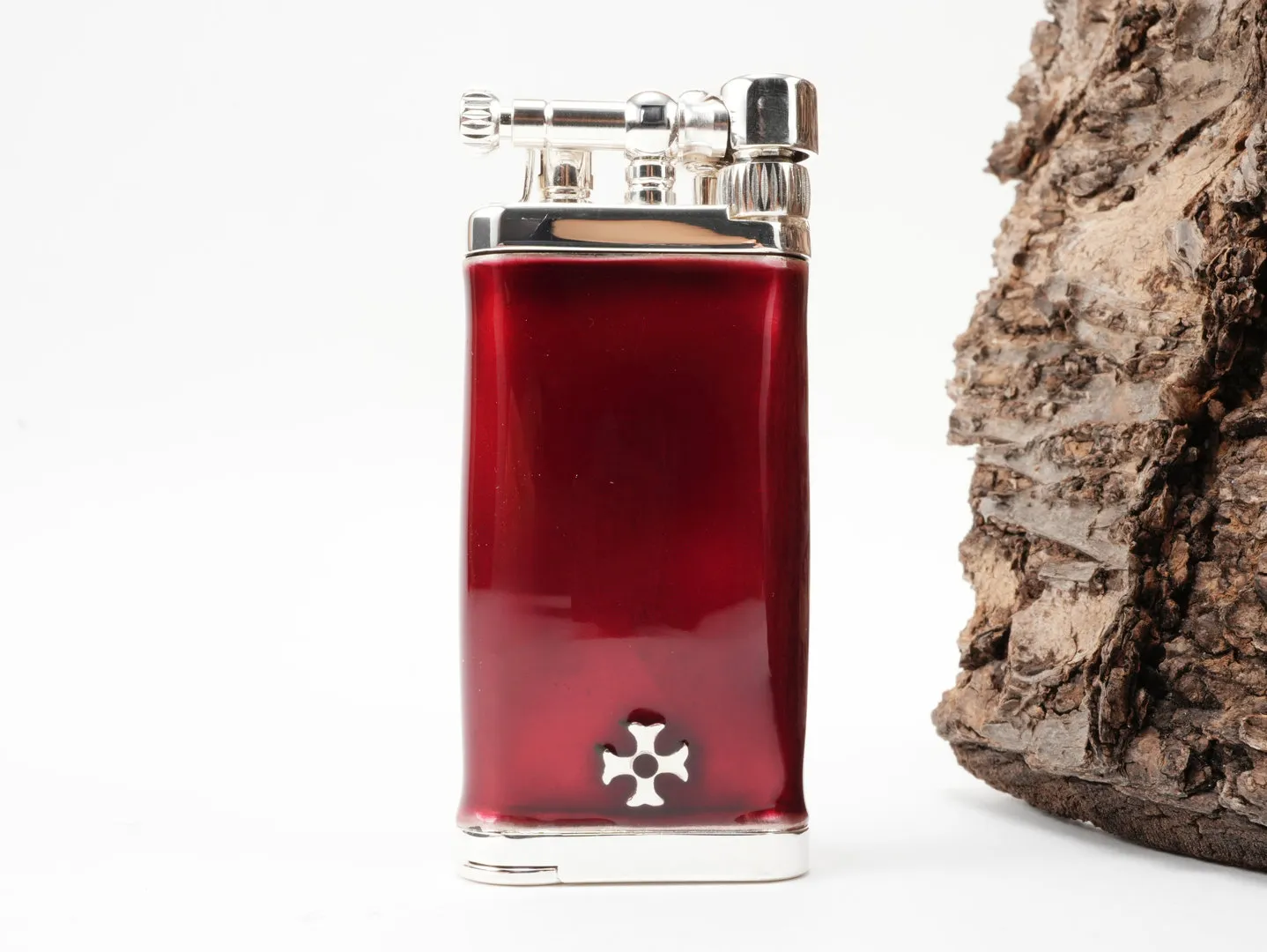 Sillem's Pfeifenfeuerzeug Sterling Silber Rot