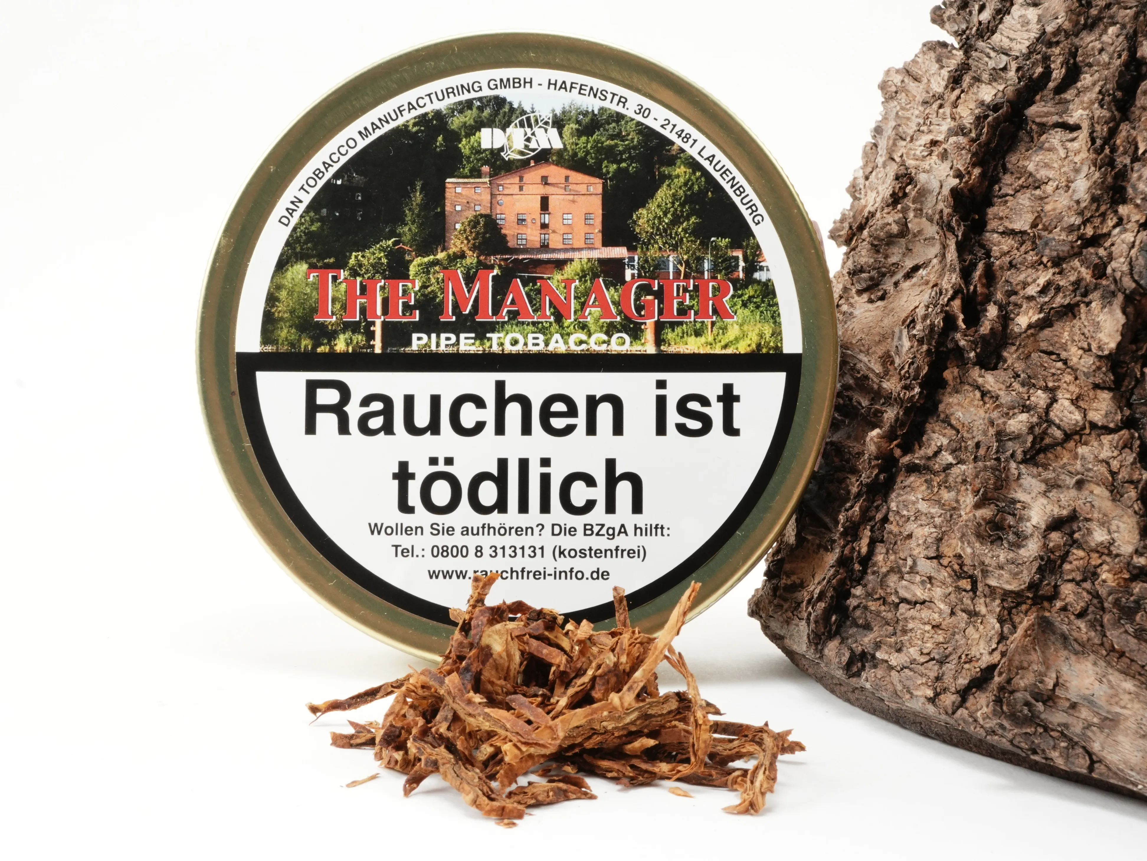 DTM The Manager Pfeifentabak Dose aufrecht stehend mit lose vorgelegtem Ready Rubbed Virginia Tabak