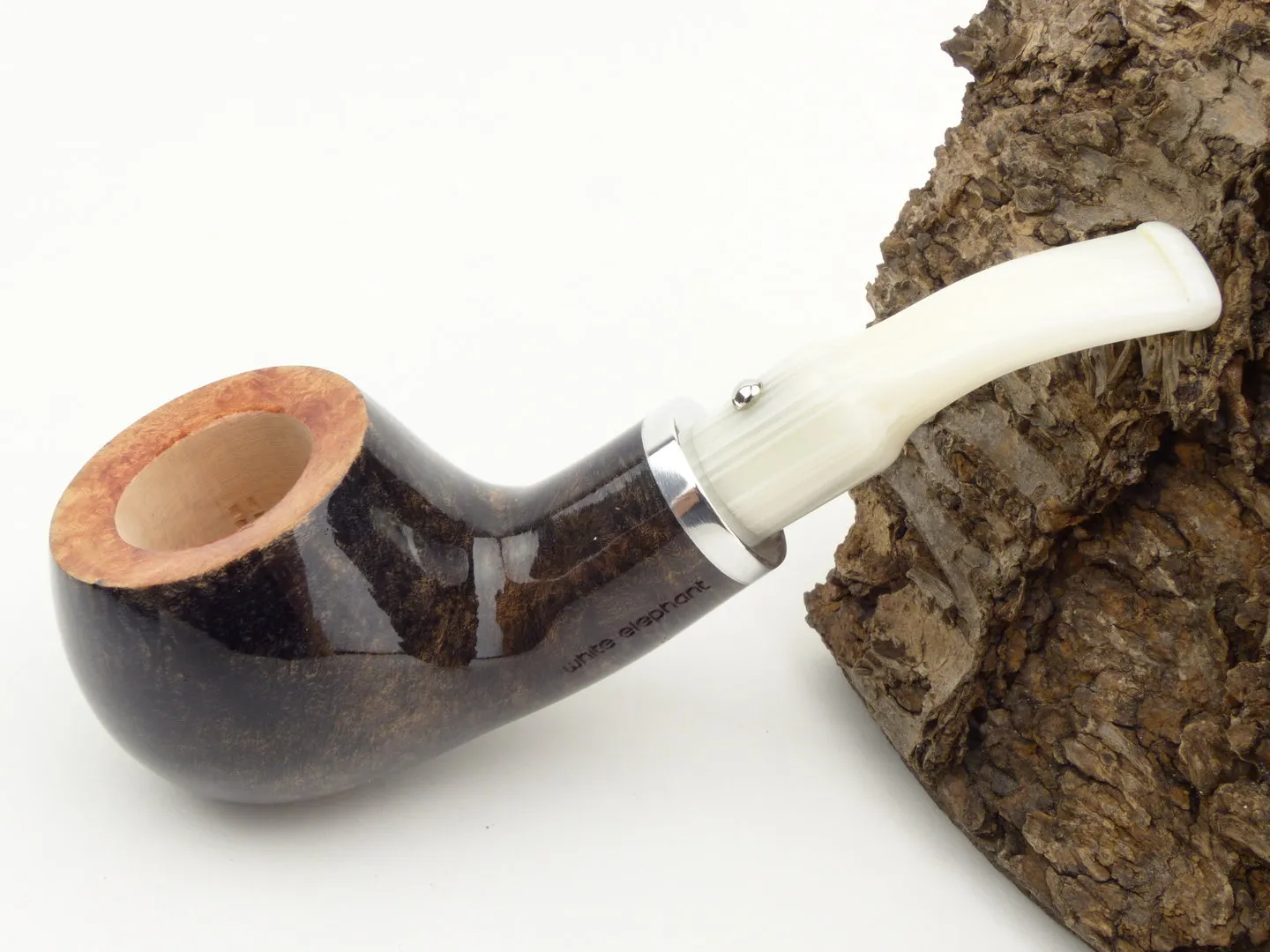 White Elephant Pfeife Ebony & Ivory grau 2