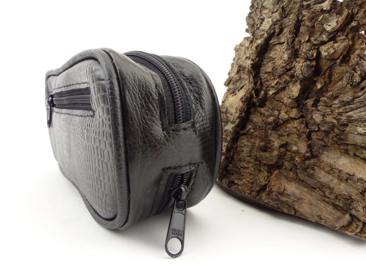 Pfeifentasche Leder schwarz snake 2 Pfeifen – Produktbild 5