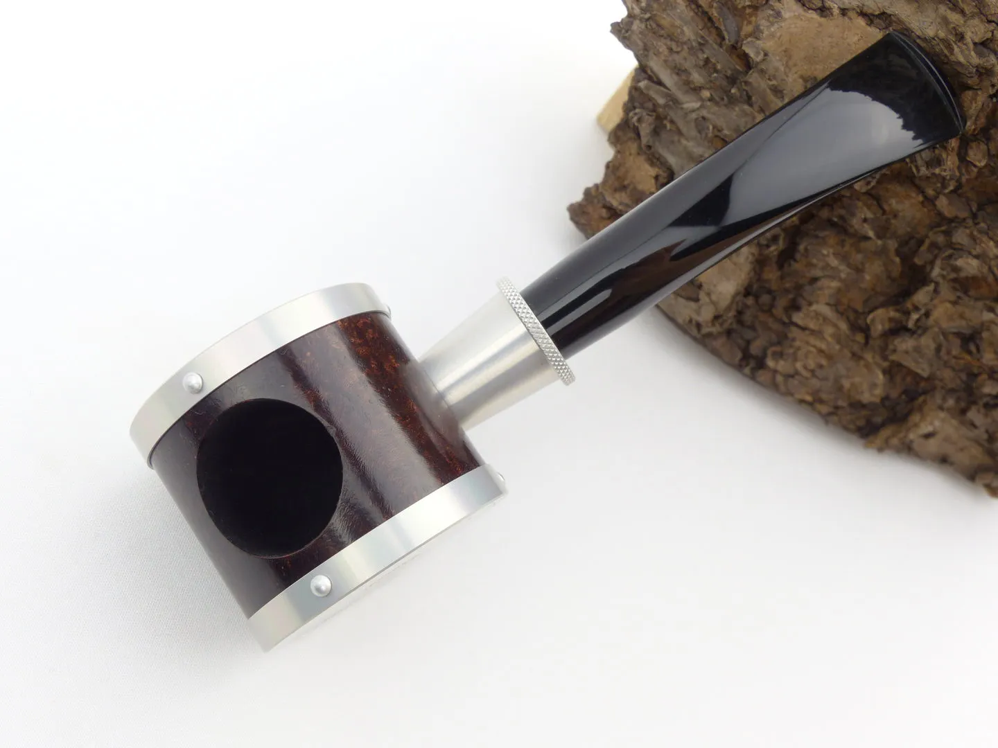 Tsuge Pfeife Blowfish silber Filter – Produktbild 3