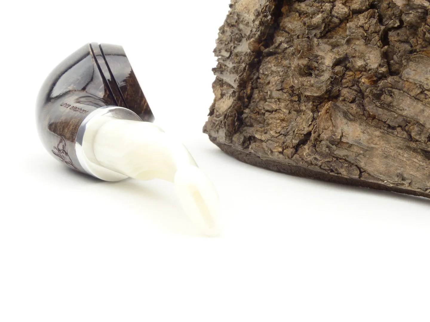 White Elephant Pfeife Ebony & Ivory grau 3 – Produktbild 4