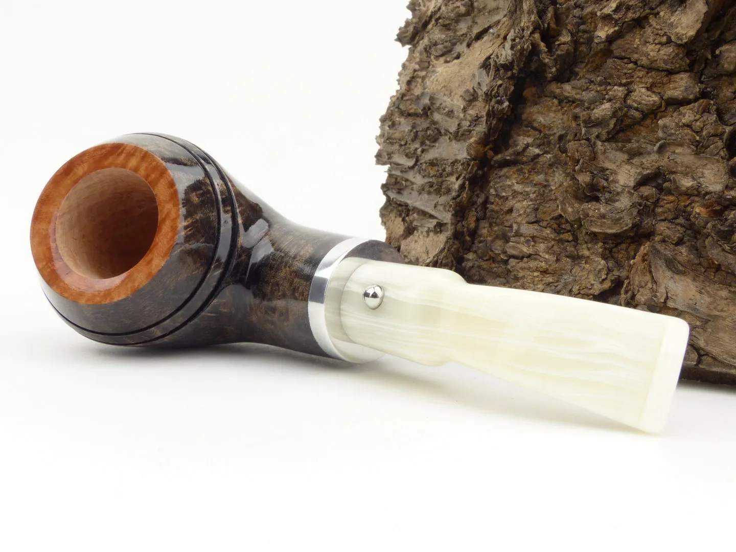 White Elephant Pfeife Ebony & Ivory grau 3 – Produktbild 5