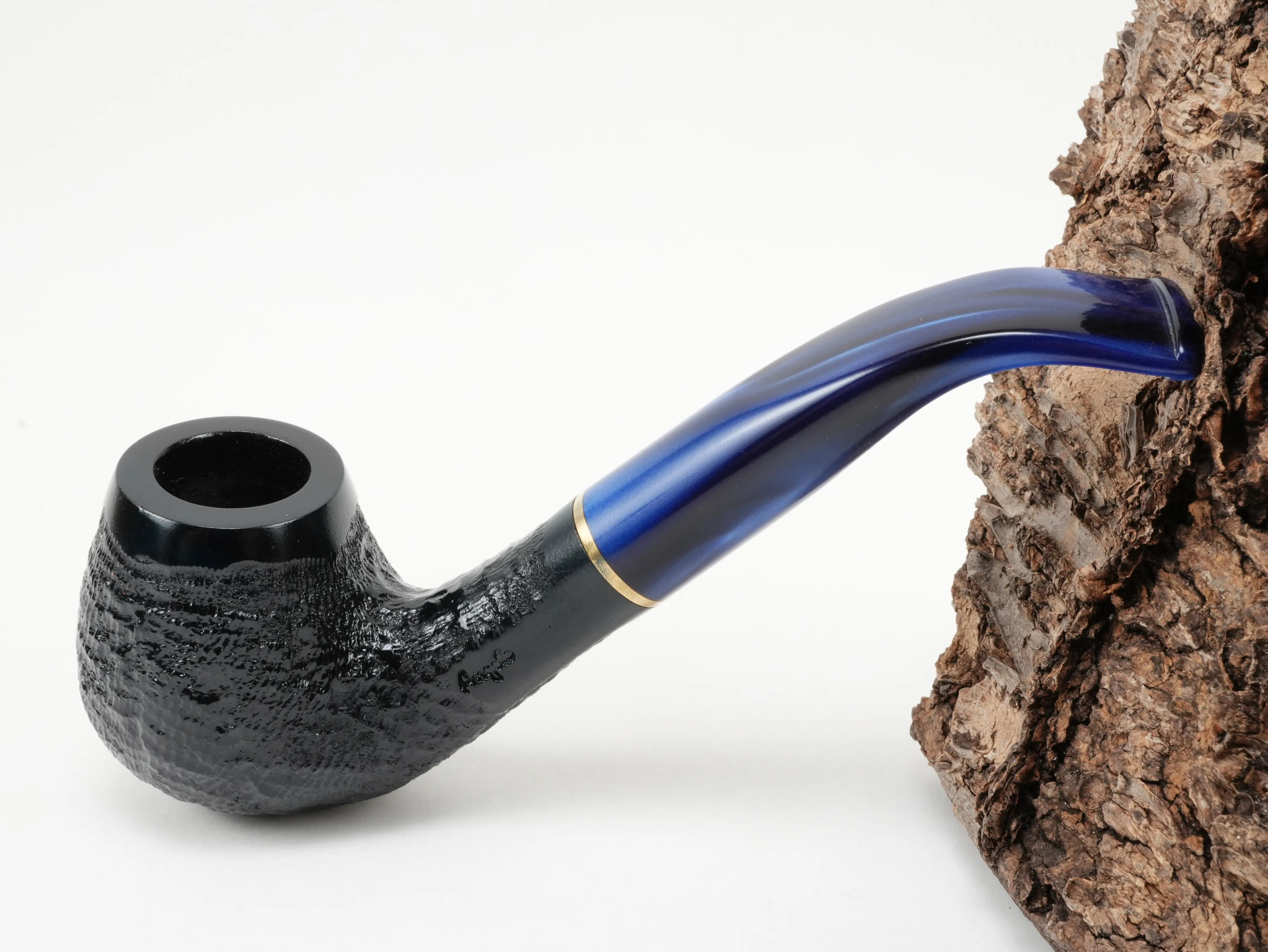 Angelo Pfeife schwarz-blau rustiziert 300612