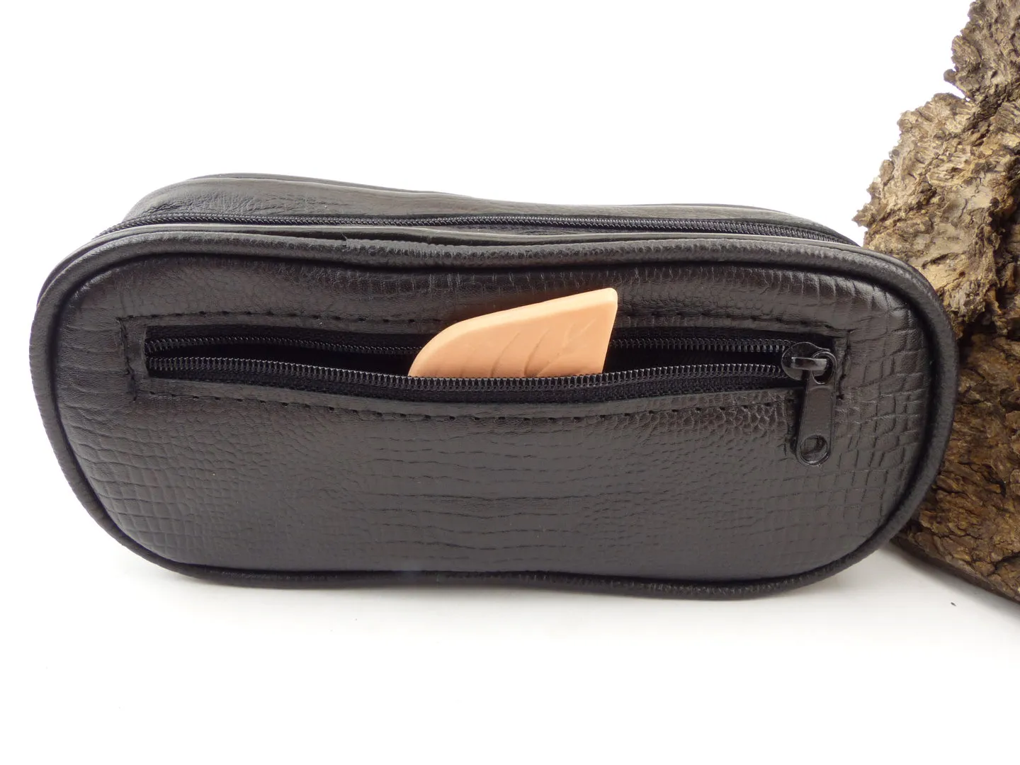 Pfeifentasche Leder schwarz snake 2 Pfeifen – Produktbild 9