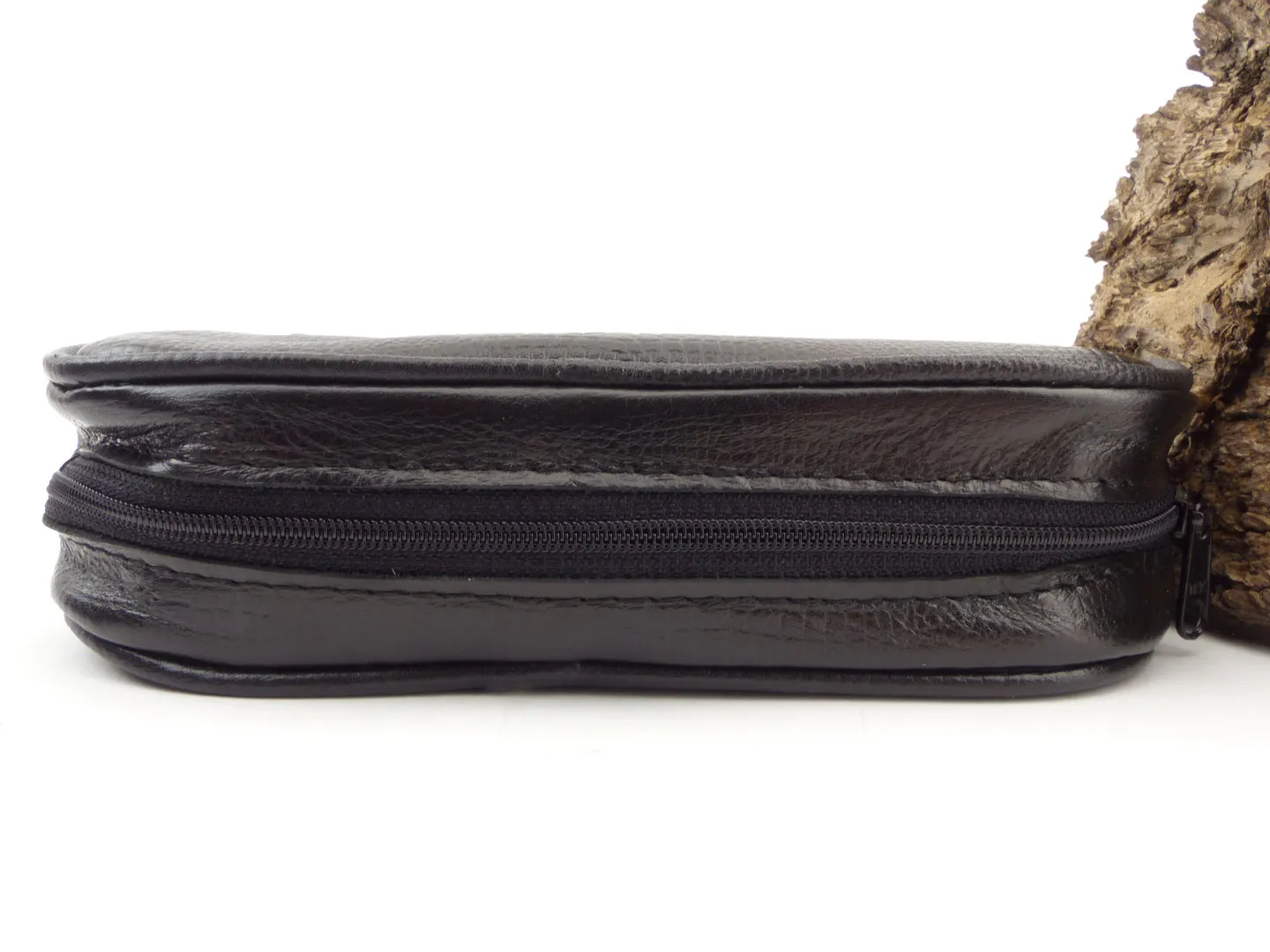 Pfeifentasche Leder schwarz snake 2 Pfeifen – Produktbild 4