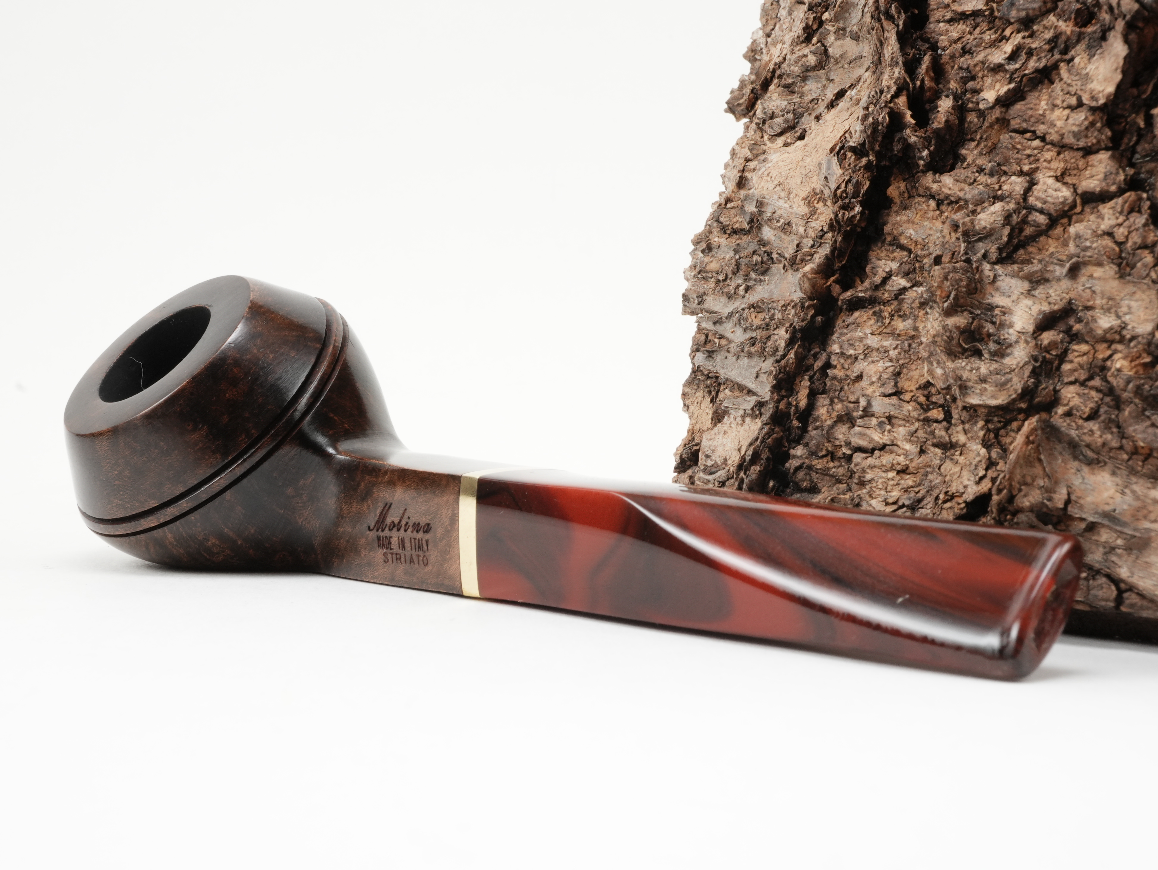 Molina Striato Pfeife dunkelbraun 2