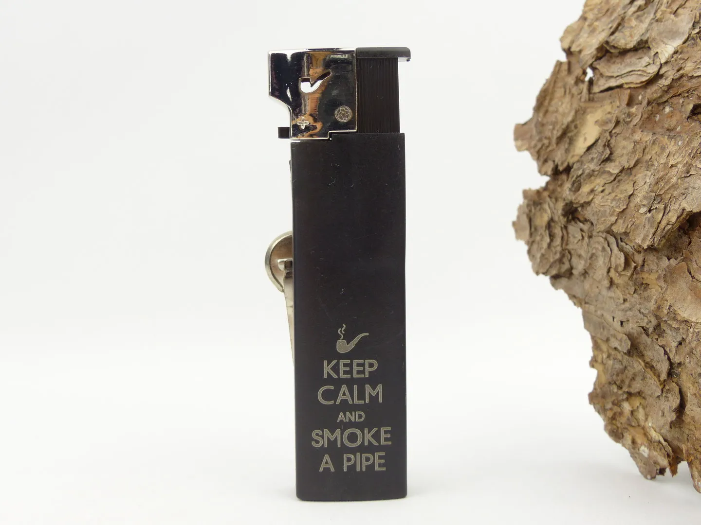Pfeifenfeuerzeug Kepp Calm schwarz Stopfer von deni