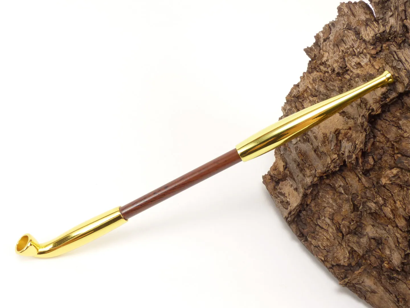 Tsuge Kiseru Pipe Marufuku long brown-gold | Pfeifen Shop Online