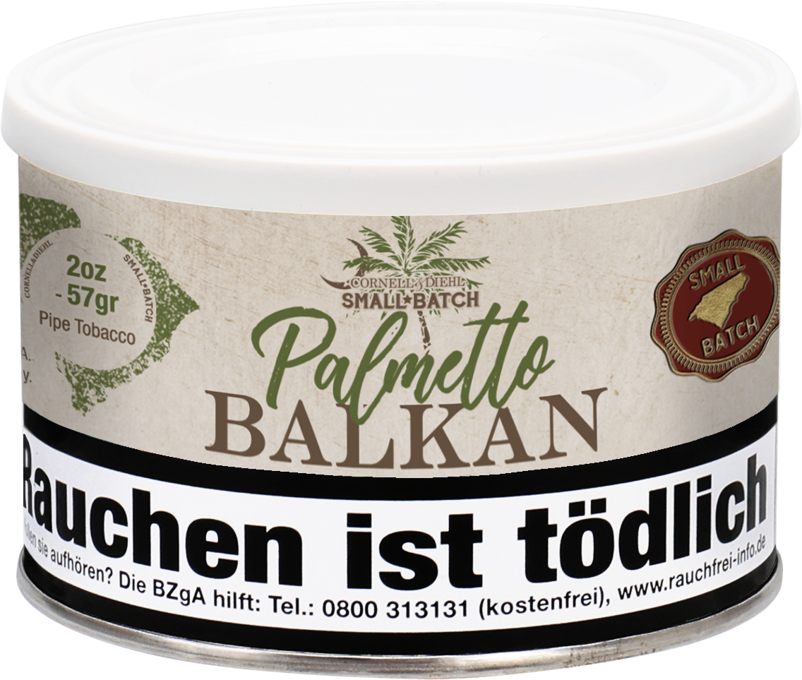 Cornell & Diehl Small Batch – Palmetto Balkan 57g Dose frontal ohne Hintergrund