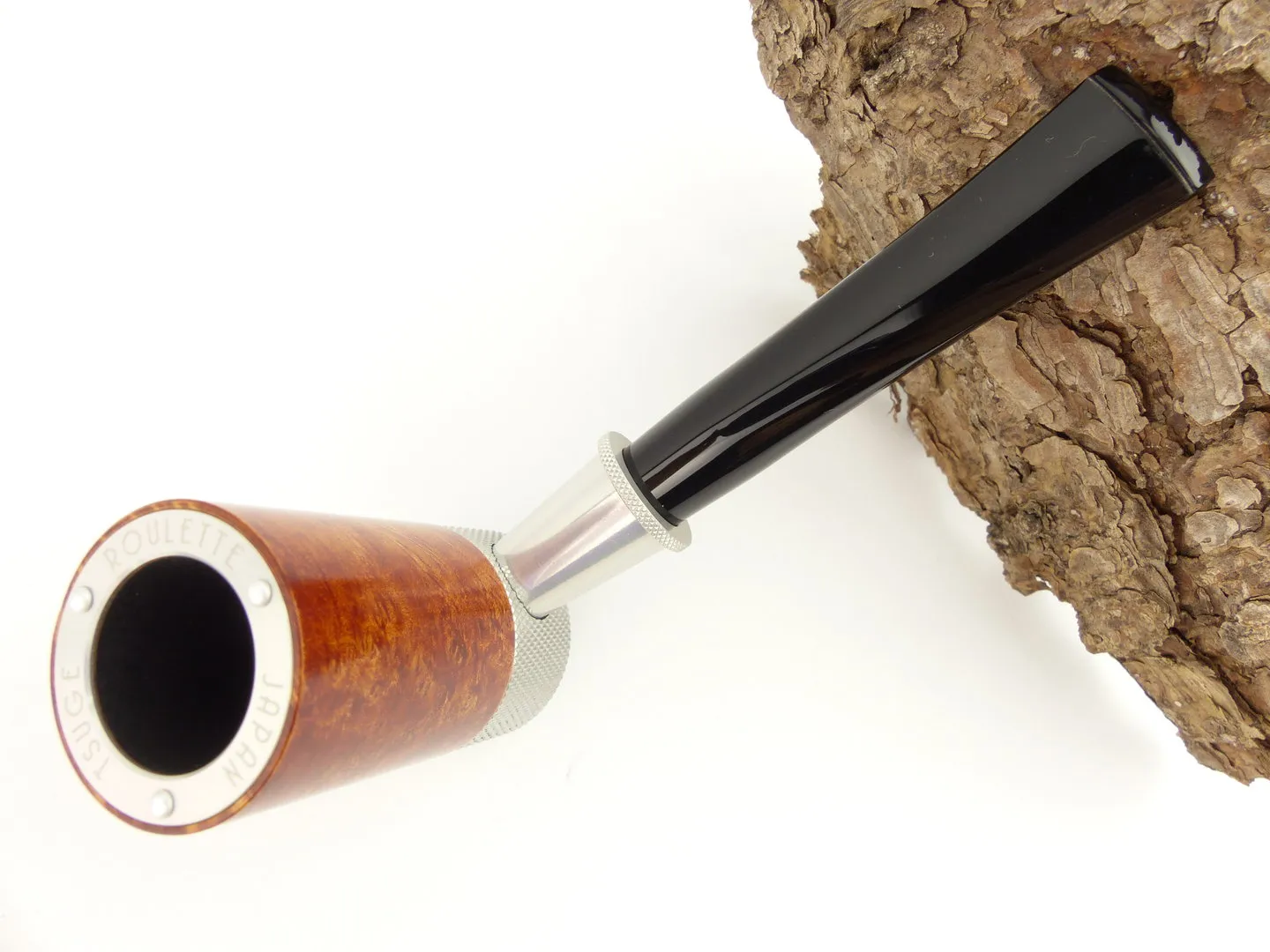 Tsuge Pfeife Roulette glatt silber Filter – Produktbild 3
