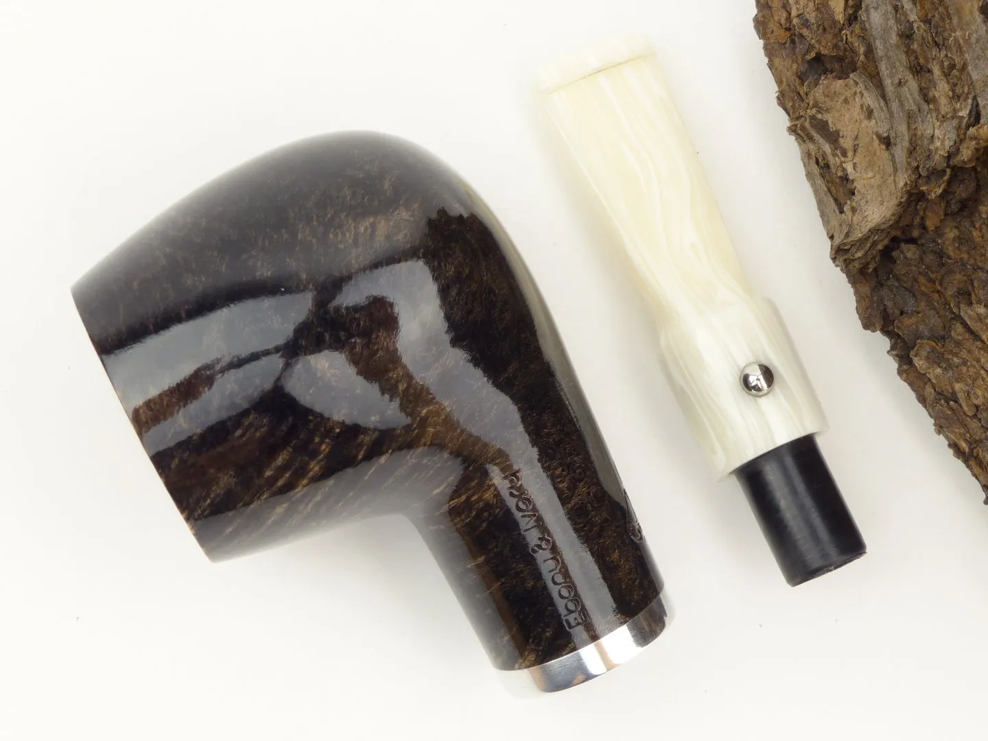 White Elephant Pfeife Ebony & Ivory grau 6 – Produktbild 9
