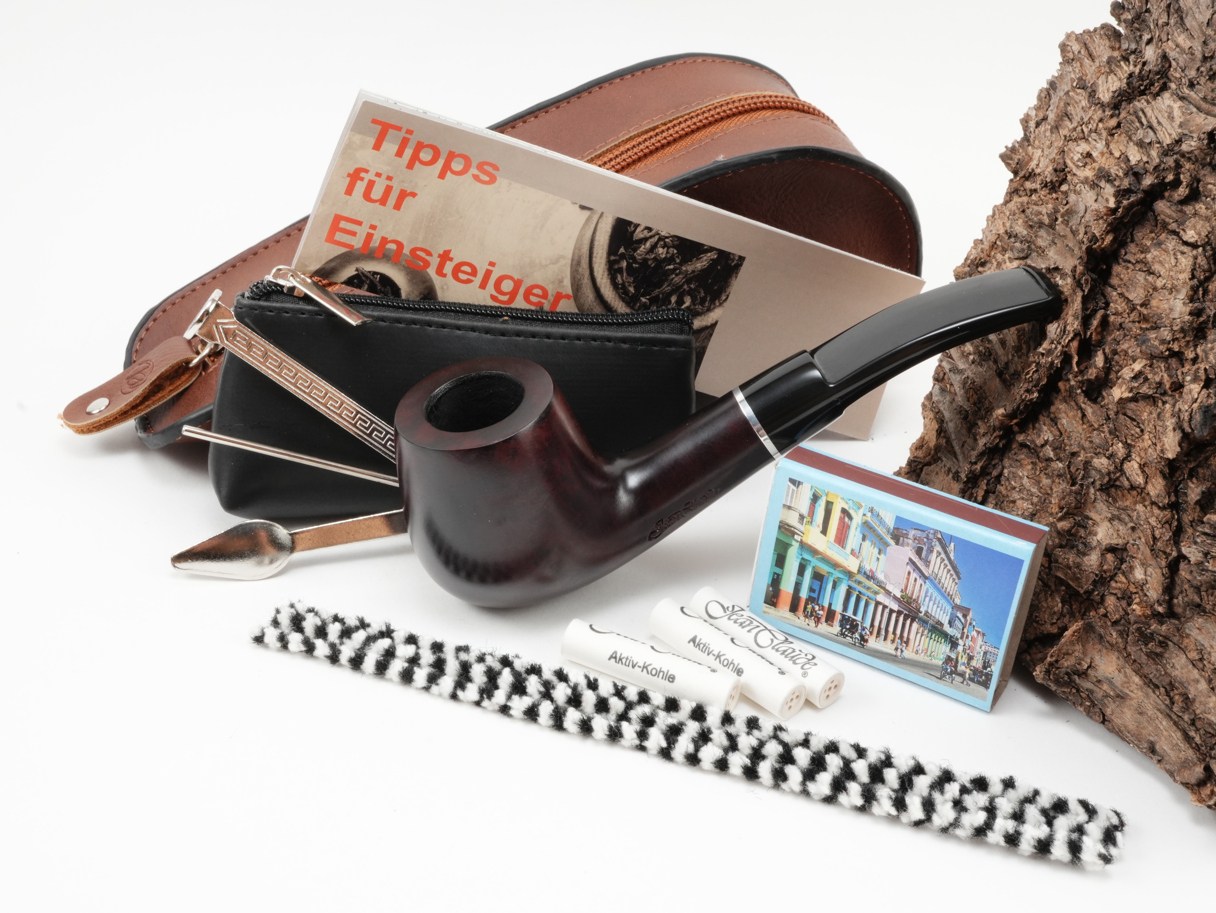 starter tobacco pipe Intro Beginner Set Starter Kit Smooth Light Brown