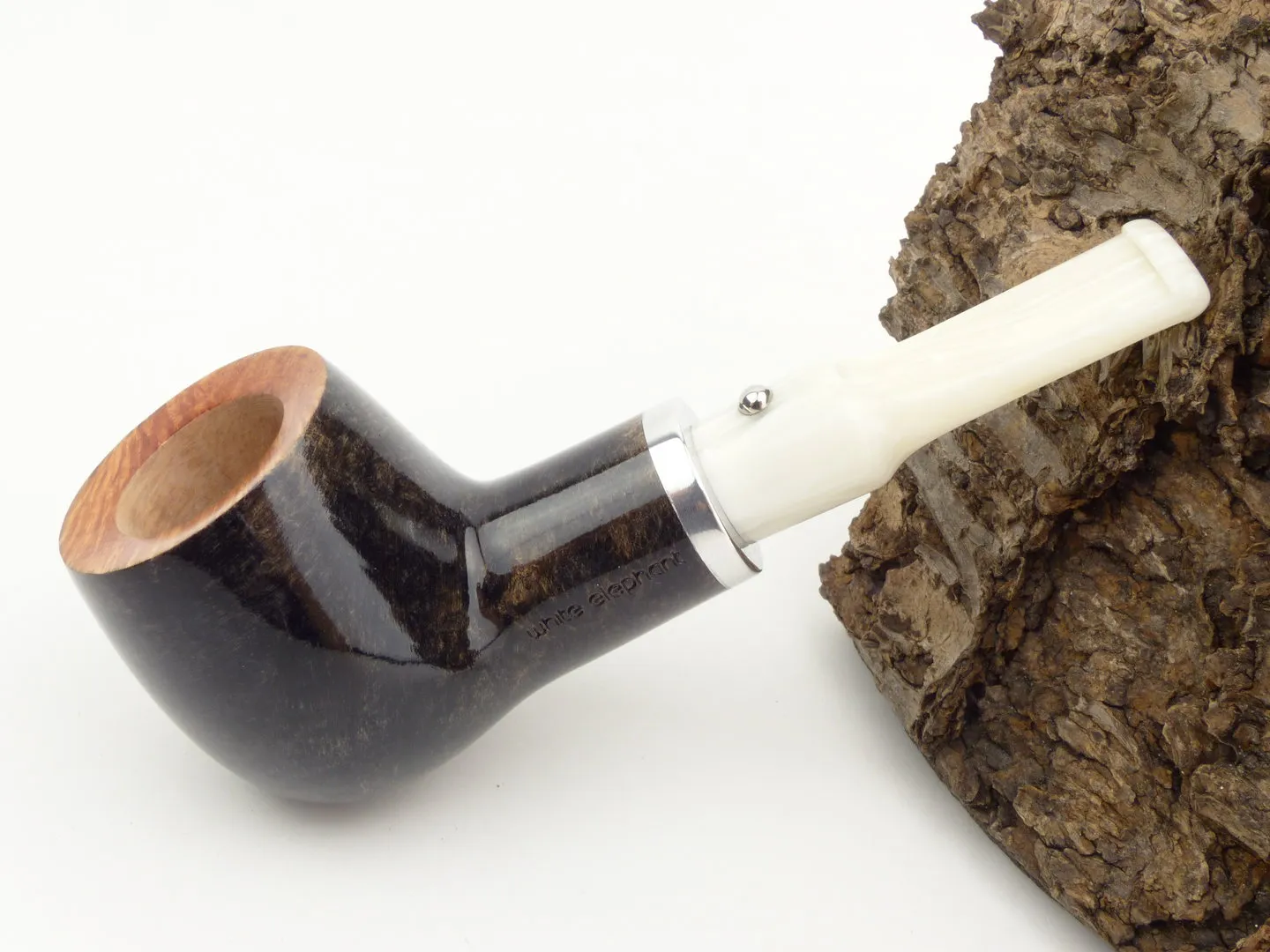 White Elephant Pfeife Ebony & Ivory grau 6