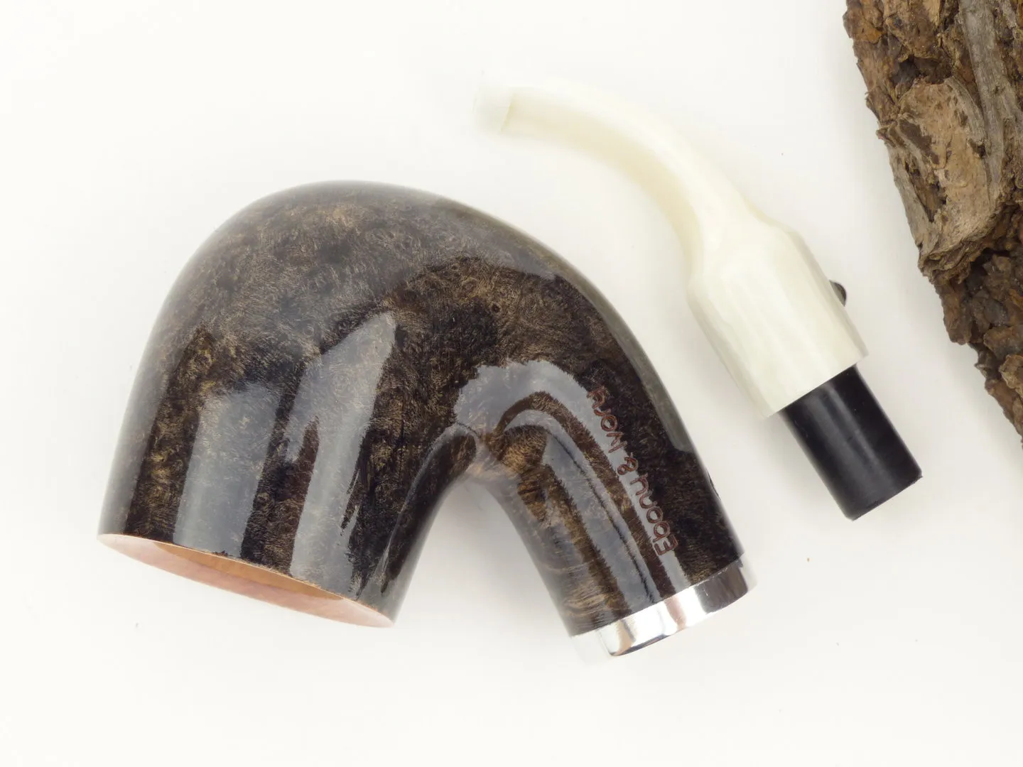 White Elephant Pfeife Ebony & Ivory grau 4 – Produktbild 9