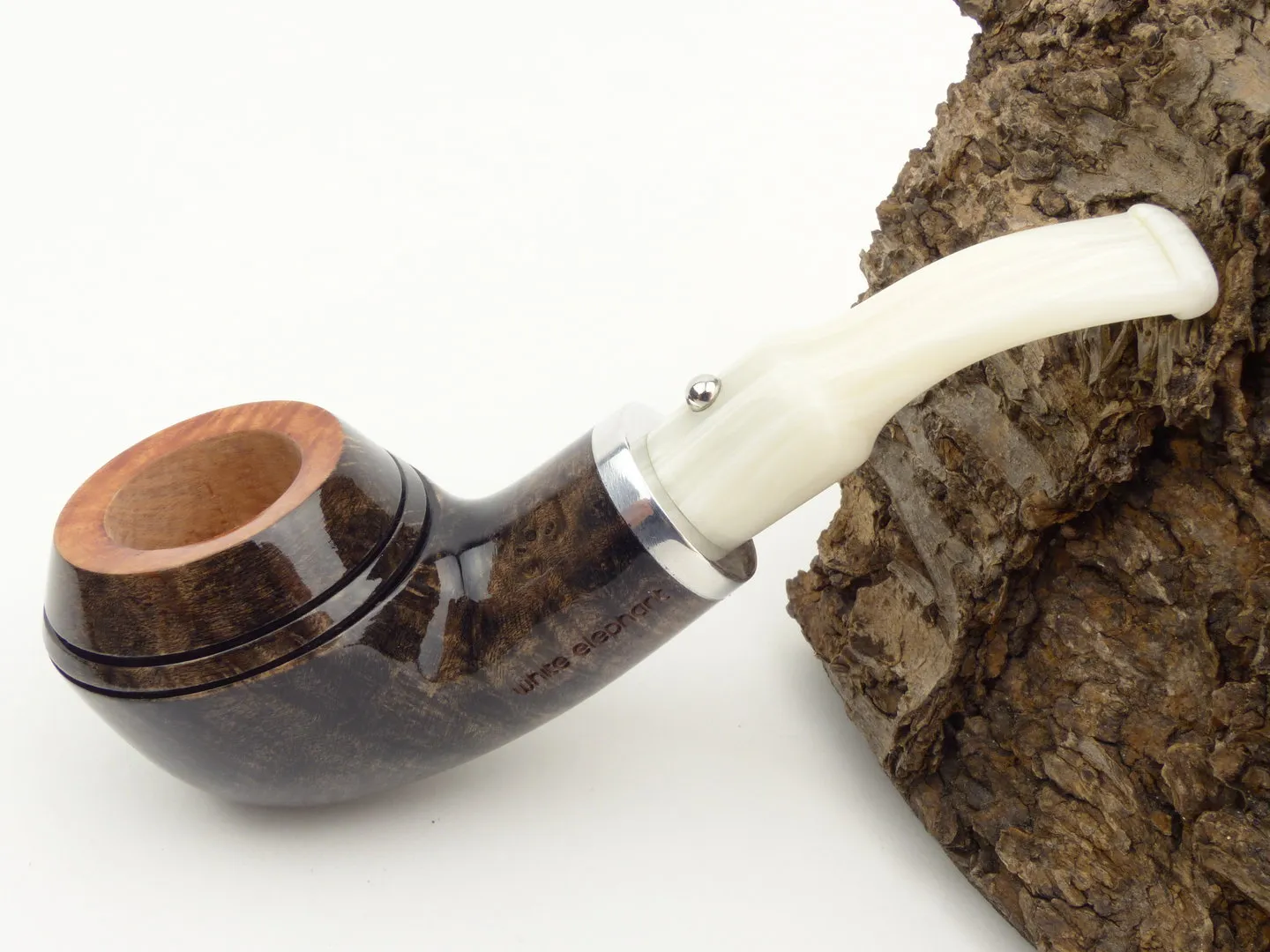White Elephant Pfeife Ebony & Ivory grau 3